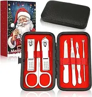 Manicure Pedicure Set Nail Clipper Kit 7 Piece Stainless Steel Hygienic Set Portable Nail Trimming Kit and Grooming Tools, Christmas Boxed, 7 Piece Set,Silvery