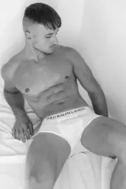 [O354] Handsome Man Cute Model Showing Off Body Male Physique Photography