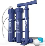 alpslux Portable Water Purifier, Survival Hand Pump, 3-Stage Water Filtration System, Filter for Emergency, Drinking, Hiking, Travel Team