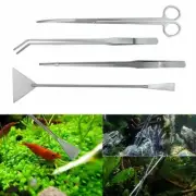 Aquarium Tools Kit Fish Tank Aquatic Plant Scissor Tweezers Pouch Set 4/5 Pcs
