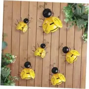 Metal Outdoor Wall Art Decor, 6 PCS Bumble Bee Decor Outdoor Wall Decor, Fence