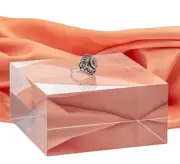 Clear Solid Acrylic Cube Jewelry Display Stand Pedestal Riser, 2” x 4” x 4”