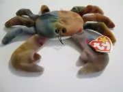 RARE TY BEANIE BABY "CLAUDE THE CRAB" NO STYLE # WITH ERRORS SEPTEMBER 3, 1996
