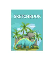 Dinosaur Sketchbook For Kids, Large Blank Sheet Drawing Book w/ 120 Pages