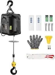 [VEVOR] 2-in-1 Electric Hoist Winch, 500 kg Lifting Capacity, 1500W Portable Power Winch Crane, 7 m Lifting Height, 4 m/min with Wireless Remote Control, for Garage, Warehouse, Factory Lifting Towing
