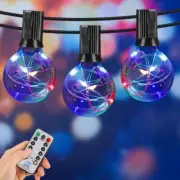30FT Outdoor String Light with 30pcs RGB Color Changing Globe LED Bulbs