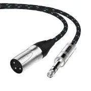 XLR Male to 1/4 TRS Cable 10FT 6.35mm TRS Cable to 3-Pin Male Balanced Cable ...