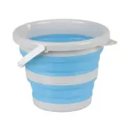 Rovin 5Litre Capacity Collapsible Blue Pop Up Bucket Folds Down For Easy Storage