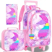 Girls Rolling School Backpack With Wheels
