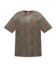 Diesel Ripped Crewneck Drop-Shoulder T-Shirt S,XL,L,M,XXL green