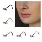 Geometric Zircon Nose Screw Studs Opal Nostril Trendy Nightclubs