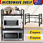 Microwave Oven Shelf Rack Adjustable Metal Kitchen Organiser Storage 2/3 Tiers