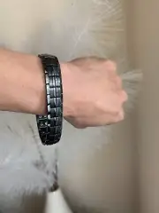 Gun Metal Gray Titanium Magnetic Bracelet men women Arthritis Pain Balance Power