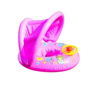 Baby Swim Ring Inflatable Seat with Sunshade(Pink)