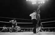 Aaron Pryor After Knocking Down Alexis Arguello 1 Old Boxing Photo