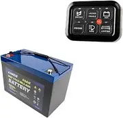 KINGS Touch Pad Switch Panel LED + 98AH AGM Deep Cycle Battery Car 4WD SUV 12v