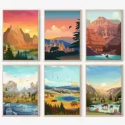 6 Packs Paint by Number for Adults Beginners,National Park Painting by Number...