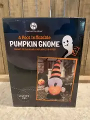 Huntington Home 4 Foot Inflatable Pumpkin Gnome Lights Up! NIB