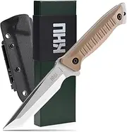 [KHU] Fixed Blade Knife Survival Knife Full Tang Outdoor Knife Bushcraft Knife - 420HC Steel Nylon Plastic Handle With Kydex Sheath - 23A