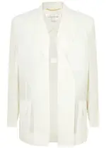 Victoria Beckham Woven Blazer - White - 12 (UK12 / M) 12 (UK12 / M)