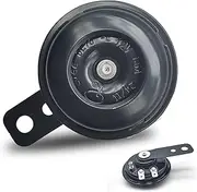 AWGUKA 1 PC Motorcycle Electric Horns, 12V 1.5A 105db Waterproof and Rustproof High-Pitched Round Speaker, Universal Motorcycle Electric Horn (Black)