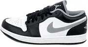 [Nike] Men's Air Jordan 1 Low Black/Particle Grey, Black/Particle Grey/White, 10.5, White