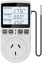 KETOTEK Temperature Controller Thermostat Plug Outlet 240V with 3m Sensor Probe, Temperature Control Plug Socket with Backlight Function, Heating Cooling Temperature Switch