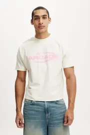 [Cotton On Men] Cotton On Men - Cropped Fit Graphic T-Shirt - Creampuff/arcade M CREAMPUFF/ARCADE