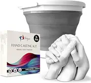 Hand Casting Kit for Families, Keepsake – DIY Plaster Statue Cast Kit - Wedding, Anniversary, Valentine’s Gift Idea for Men & Women - 4 Adult Hands Sculpture Kit with Alginate & Casting Powder (Hand Casting Kit - XL Edition)
