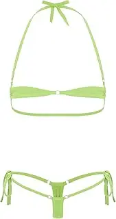 [Jugaoge] Women Thong Bikini Swimsuit Twopiece Micro Bikini Extreme Gstring Sexy Exotic Bathing Suit