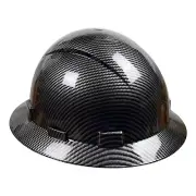 Cal Pacific, Shiny Black, Full Brim Hard Hat with with Fas-trac Suspension