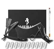 beard shaping tool include Professional Straight Edge Razor & beard shaping comb & 10 Count of double edge blade & Stainless steel scissors,Gift box packaging.