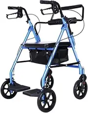 Walker,Rollator Lightweight Folding 4 Wheel Walker Aluminum Walking Frame with Seat Basket,Locking Brakes Walking Aids for The Elderly Shopping Trolley Mobility Walker Little Surprise