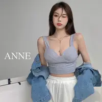 在飛比找蝦皮商城優惠-ANNE｜深V顯胸 帶胸墊背心 短版上衣【AU50108】帶