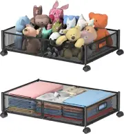 Under Bed Storage Containers, Shoe Storage with Wheels, Foldable Bedroom Storage