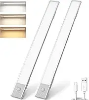 Hojudo Under Cabinet Lights, Dimmable LED Closet Lights, LED Motion Sensor Light, Wireless USB Rechargeable Magnetic Under Under Cabinet Lighting for Kitchen, Closet,Hallway,Wardrobe
