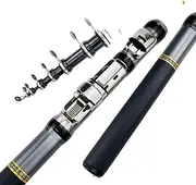 LLEIIshen Carbon Fiber Telescopic Spinning Fishing Rod 1.5/1.8/2.1/2.4/2.7/3.0M Travel Mini Rock Pole/2050