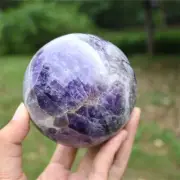 Natural Dream Amethyst Carved Ball Reiki Crystal Sphere Christmas gift XQ2905
