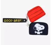 Peanuts Snoopy Portrait and Doghouse Coin Purse Set with Good Grief Wristlet