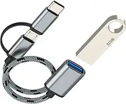 Adapter USB C Micro USB to OTG 3.0 2-in-1 Android Type C Male to Female for Apple iPhone 16 15 Pro Camera Connector Cable Accessories for iPad Compatible with Samsung Galaxy S25 PC Adapter