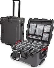 Nanuk Wheeled Series 960 Lightweight NK-7 Resin Waterproof Hard Case with Padded Dividers and Lid Organizer, Graphite