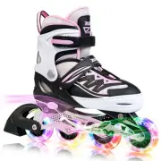 2PM SPORTS Cytia Pink Girls Adjustable Illuminating Inline Skates with Light ...