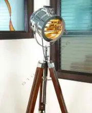 Nautical Floor Lamp Wooden Tripod Stand Designer Wooden Lamp Base Home Decor