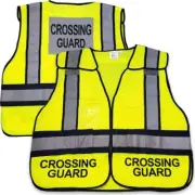 Crossing Guard Vest, School Crosswalk Traffic Road Safety, Reflective Green LRG