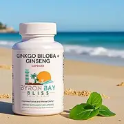 Premium Ginkgo Biloba + Red Ginseng Complex - Ancient Asian Herbs for Mental Clarity & Energy Support - 60 Vegetarian Capsules