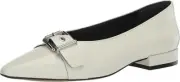 NEW VINCE CAMUTO CREAM WHITE LEATHER POINTY COMFORT FLAT PUMPS SIZE 8 M $165