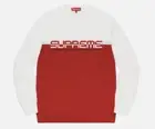 Supreme Split Logo Pullover Red Off White Cream Small S Authentic NEW