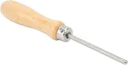 Racket Stringing Awl, Racquet Stringing Straight Awl, Stainless Steel Pine Badminton Racket Stringing Tools with Wooden Handle for Tennis Racket