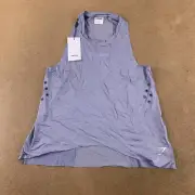 Gymshark Womens Sol Lift Tank Top Shirt Be A Visionary Blue Racerback Logo S New