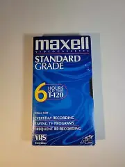 NEW Maxell VHS Blank Video Cassette Standard Grade T-120 6 Hour EP Mode